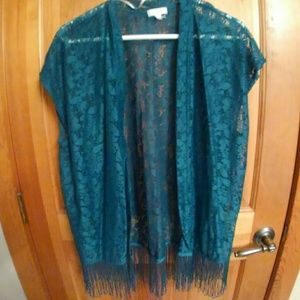 Lace sweater/ Turquoise